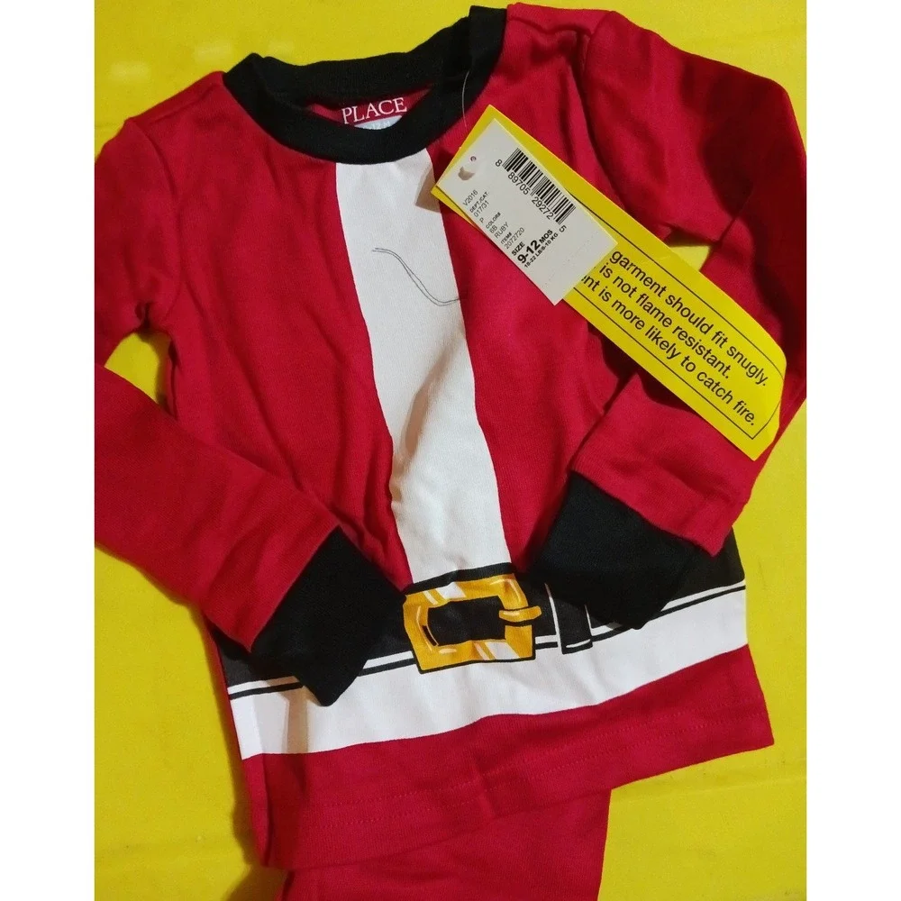 NEW The Children's Place Baby Boys Holiday Christmas Santa Pajamas, 9-12 Months